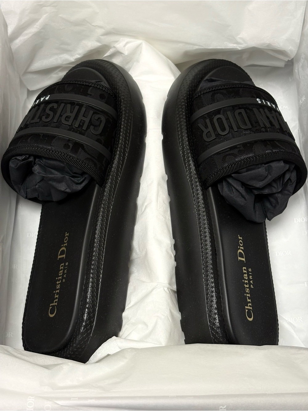Christian Dior Black Dioriviera Dway Slide Sandals - Picture 2 of 8